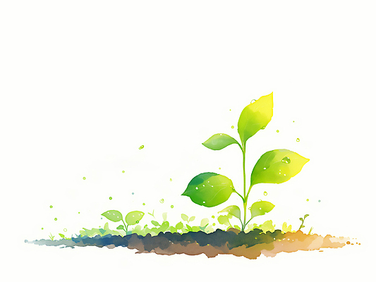 JPG 식물 잎 일러스트 자연 생명 수채화 씨앗 초원 초록색 물 새싹 환경 흙 성장 땅 생태계 뿌리 광합성 국내일러스트 AI일러스트 AI콘텐츠 자연요소 컬러 파일형식