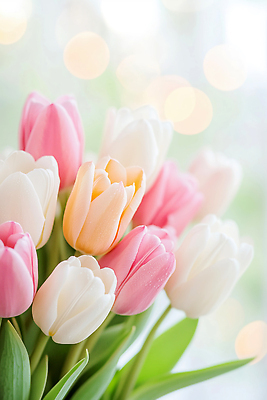 JPG 편집이미지 꽃 컬러 꽃다발 백그라운드 자연 탁자 생명 주택 실내 장식 꽃병 봄 튤립 보케 밝은색 이미지편집 AI포토 AI콘텐츠 식물 계절 가구 내부 건물 생태계 파일형식