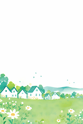 JPG 나무 꽃 길 일러스트 자연 조류 하늘 바람 산 주택 풍경 초원 초록색 여름 햇빛 마을 정원 봄 흰색 평야 국내일러스트 AI일러스트 AI콘텐츠 자연요소 식물 동물 계절 컬러 날씨 건물 태양 생태계 파일형식