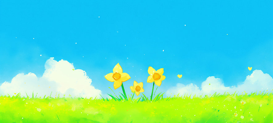 JPG 식물 예술 컬러 꽃밭 일러스트 자연 하늘 생명 따뜻함 풍경 잔디 일상 초록색 햇빛 새싹 환경 봄 성장 수선화 미세먼지 국내일러스트 AI일러스트 AI콘텐츠 계절 꽃 라이프 태양 생태계 먼지 파일형식