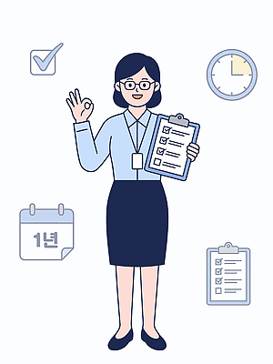 여자 시계 일러스트 회의 협력 관리 사무실 자료 달력 시간 업무 사무 발표 조직 재산 계획 OK 확인 자산관리 진행 금융자산관리 체크리스트 국내일러스트 AI파일 컨셉 비즈니스 사람 손짓 금융 경제 작업 파일형식 벡터