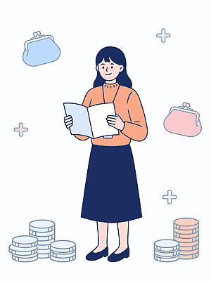 컨셉 돈 비즈니스 모션 사람 금융 경제 재산 파일형식 벡터 여자 책 지갑 동전 재정 관리 읽기 재테크 투자 정보 교육 통계 계획 교양 내용 AI파일 일러스트 국내일러스트 자산관리 금융자산관리