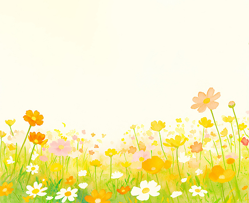 JPG 식물 계절 꽃 컬러 꽃밭 밭 일러스트 자연 생명 풍경 초원 햇빛 환경 봄 들꽃 뷰티풀 국내일러스트 AI일러스트 AI콘텐츠 농업 태양 생태계 파일형식