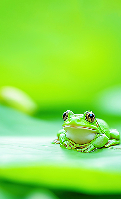 JPG 식물 동물 편집이미지 잎 자연 생물 개구리 앉기 초록색 환경 숲속 숲 연잎 생태계 편집실사 컬러 모션 양서류 CG 파일형식