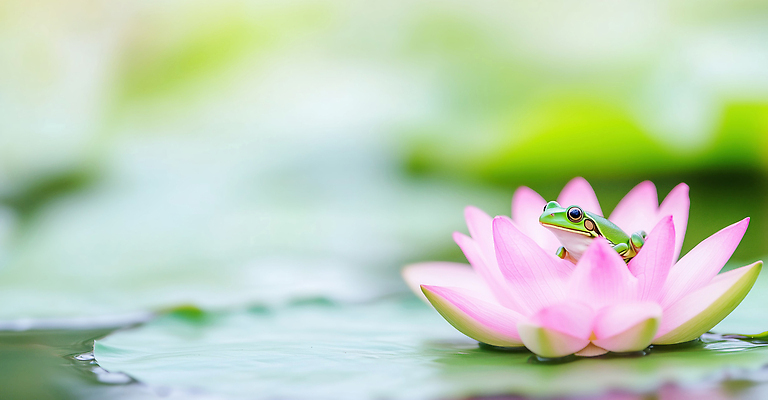 JPG 식물 동물 편집이미지 자연 날씨 연꽃 개구리 초록색 물 환경 연못 수면 수중식물 연잎 생태계 차분 편집실사 자연요소 꽃 컬러 컨셉 잎 양서류 CG 파일형식