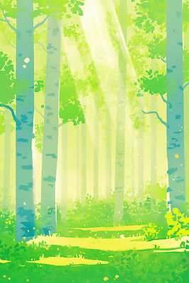 JPG 나무 식물 일러스트 자연 생명 나뭇잎 풍경 초록색 여름 햇빛 평화 환경 맑음 산책 에너지 숲속 숲 땅 온도 국내일러스트 AI일러스트 AI콘텐츠 계절 컬러 컨셉 잎 날씨 휴식 태양 생태계 파일형식