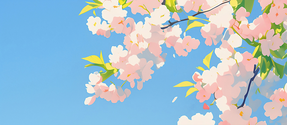 JPG 나무 식물 꽃잎 꽃 분홍색 일러스트 자연 하늘 날씨 풍경 파란색 햇빛 봄 벚꽃 용수철 대기 가지치기 뷰티풀 국내일러스트 AI일러스트 AI콘텐츠 계절 컬러 태양 생태계 원예 파일형식