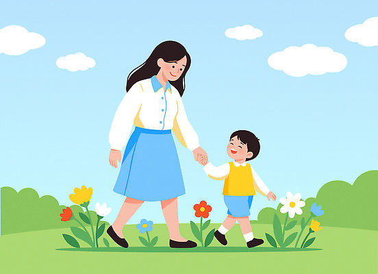 행복 아들 어린이 꽃밭 일러스트 가족 모션 자연 하늘 엄마 사랑 웃음 야외 일상 소풍 평화 걷기 손잡기 봄 시간 크기 소통 봄소풍 국내일러스트 AI파일 모자관계 계절 꽃 감정 컨셉 관계 표정 사람 라이프 야외활동 생태계 파일형식 벡터