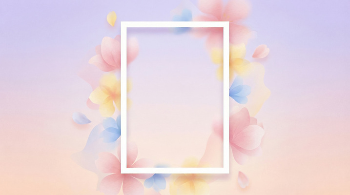 JPG 디자인 꽃잎 꽃 예술 컬러 백그라운드 일러스트 자연 프레임 장식 사각형 봄 화려 화사함 그라데이션 꽃프레임 뷰티풀 창의성 국내일러스트 AI일러스트 AI콘텐츠 도형 식물 계절 컨셉 생태계 파일형식