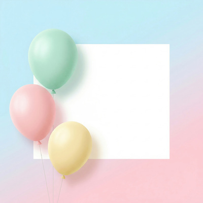 JPG 디자인 기념일 분홍색 컬러 백그라운드 일러스트 프레임 이벤트 장식 노란색 파티 축하 생일 메시지 민트 오브젝트 장면 풍선 파스텔 상상력 국내일러스트 컨셉 학용품 허브 파일형식