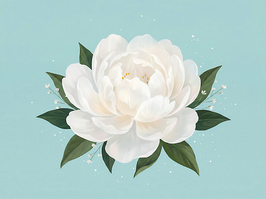 JPG 식물 디자인 꽃잎 꽃 예술 컬러 백그라운드 잎 일러스트 자연 생명 장식 파란색 흰색 개화 조화 모란 뷰티풀 국내일러스트 AI일러스트 AI콘텐츠 생태계 파일형식