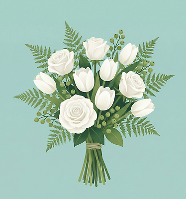 JPG 식물 디자인 꽃 꽃다발 백그라운드 일러스트 자연 결혼식 선물 이벤트 장식 초록색 정원 튤립 조화 뷰티풀 생화 플로리스트 국내일러스트 직업 컬러 결혼 생태계 파일형식