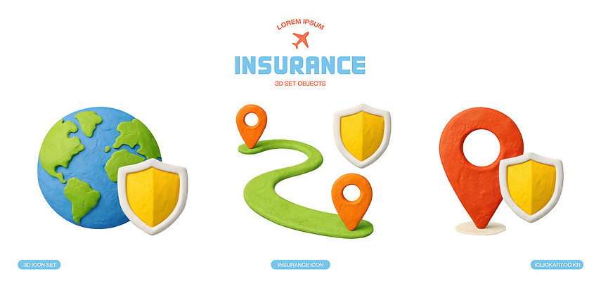 컨셉 항공교통 대중교통 3D 파일형식 보험 지구 지도 오브젝트 컬러 세트 그래픽 여행 안전 보호 비행기 서비스 PSD 편집이미지 편집3D