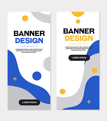 모양 템플릿 디자인 배너 배너템플릿 세로배너 컬러 추상 그래픽 세로 파란색 노란색 회색 흰색 현수막 표현 모던 배너세트 AI파일 무늬 세트 파일형식 벡터