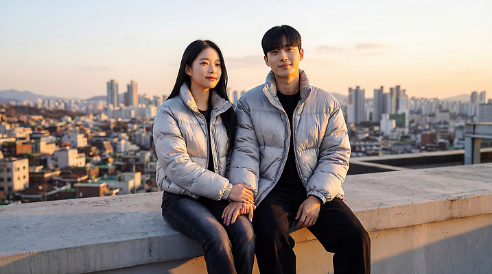 JPG 편집이미지 커플 행복 겨울 데이트 관계 사랑 앉기 풍경 건물 청춘 손잡기 도시 저녁 패딩 의료성형뷰티 편집실사 건축물 계절 감정 컨셉 모션 점퍼 야간 CG 파일형식