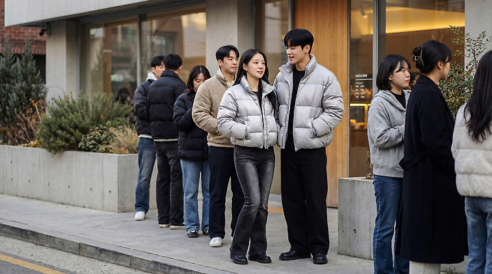 JPG 편집이미지 커플 여자 남자 줄 겨울 데이트 거리 대화 여러명 친구 외투 카페 대기 도시 기다림 패딩 의료성형뷰티 편집실사 계절 다수 상의 관계 모션 말하기 사람 상점 점퍼 CG 파일형식