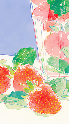 JPG 음료 컬러 잎 과일 일러스트 자연 식탁 딸기 잔 건강 장식 물 여름 신선 맛 민트 준비 장면 국내일러스트 AI일러스트 AI콘텐츠 자연요소 식물 식기 계절 컨셉 탁자 허브 생태계 파일형식