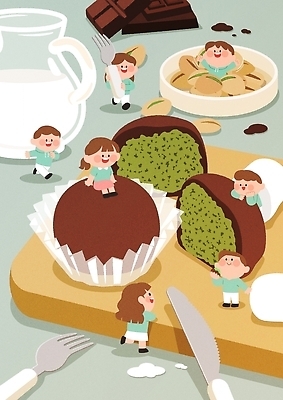 감정 음식 가구 무늬 모션 디저트 라이프 파일형식 벡터 두바이쫀득쿠키 두바이초콜릿 탁자 만들기 초콜릿 젤리 그림 놀이 일상 요리 재료 즐거움 패턴 일러스트 국내일러스트 AI파일 유행