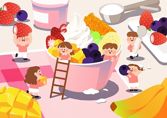 감정 음식 과일 모션 디저트 유제품 사람 열대과일 파일형식 벡터 요거트 아이스크림 어린이 만들기 즐거움 솜사탕 블루베리 망고 딸기 요리 시럽 컬러 먹거리 케이크 믹서 장식 일러스트 국내일러스트 AI파일 유행