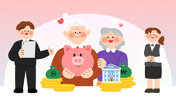 할아버지 노년 할머니 돈 일러스트 가족 대화 금융 노후 부모 자료 저금통 재산 전문직 계획 상담 투자 수익 재정 국내일러스트 AI파일 직업 여자 남자 컨셉 비즈니스 관계 말하기 성인 경제 저축 파일형식 벡터
