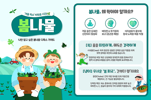 PSD 템플릿 한식 음식 채소 재료 가이드 건강 요리 식사 봄 다양 수확 나물 추천 봄나물 디톡스 이미지템플릿 직업 계절 다수 농업 파일형식