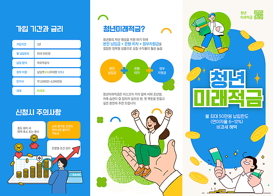 템플릿 리플렛 설명 청년 그래픽 금융 저축 정보 연령 월 금리 혜택 지원금 이미지템플릿 청년도약계좌 AI파일 모션 성인 경제 날짜 지원 파일형식 벡터 청년정책