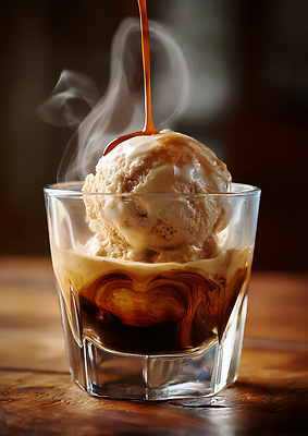 JPG 편집이미지 커피 음료 탁자 아이스크림 디저트 잔 식사 카페 뜨거움 연기 달콤 즐거움 부드러움 스쿱 오후 아포카토 편집실사 AI포토 AI콘텐츠 식기 감정 음식 가구 상점 감각 맛 CG 파일형식