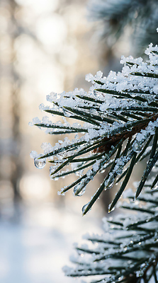 JPG 나무 편집이미지 겨울 자연 생명 아침 풍경 빛 반짝임 물방울 소나무 숲 장면 기온 편집실사 AI포토 AI콘텐츠 주간 식물 계절 모션 날씨 CG 생태계 파일형식