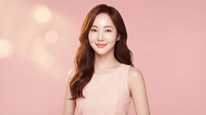 JPG 편집이미지 긴머리 헤어스타일 여자 패션 얼굴 분홍색 백그라운드 조명 미소 머리 카메라 촬영 피부 부드러움 의료성형뷰티 편집실사 컬러 표정 사람 신체부위 전자제품 감각 CG 파일형식