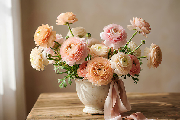 JPG 식물 편집이미지 꽃 가정 자연 따뜻함 장식 인테리어 꽃병 공간 오브젝트 조화 라넌큘러스 밝은색 생화 편집실사 AI포토 AI콘텐츠 디자인 CG 생태계 파일형식