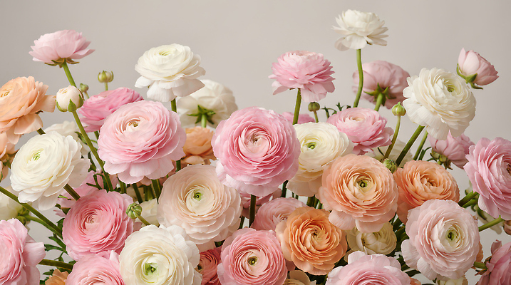 JPG 식물 편집이미지 꽃 컬러 꽃다발 모션 자연 생명 정원 봄 모임 장면 화사함 라넌큘러스 뷰티풀 편집실사 AI포토 AI콘텐츠 계절 컨셉 CG 생태계 파일형식