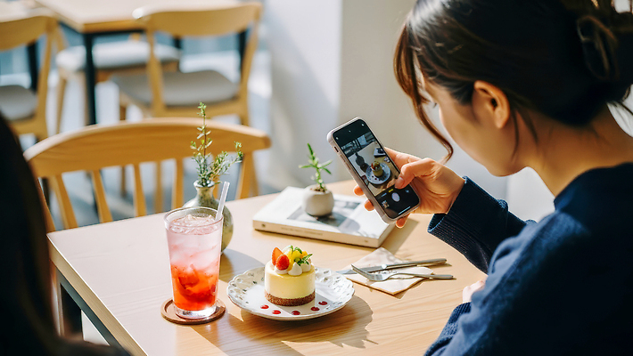 JPG 편집이미지 여자 음료 탁자 디저트 대화 일상 친구 스마트폰 케이크 촬영 식사 카페 소셜미디어 의료성형뷰티 편집실사 AI인물포토 AI콘텐츠 음식 가구 관계 말하기 사람 라이프 핸드폰 스마트기기 상점 CG 파일형식 AI포토