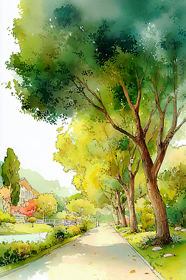 JPG 나무 공원 꽃 길 일러스트 가족 자연 하늘 휴식 주택 사람 풍경 잔디 일상 초록색 물 여름 햇빛 소풍 산책 국내일러스트 AI일러스트 AI콘텐츠 자연요소 식물 계절 공공시설 컬러 컨셉 관계 건물 라이프 태양 야외활동 생태계 파일형식