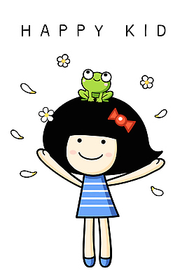 동물 캐릭터 꽃잎 꽃 어린이 일러스트 자연 놀이 동화 개구리 웃음 초원 반려동물 기쁨 즐거움 국내일러스트 AI파일 식물 감정 표정 양서류 사람 생태계 파일형식 벡터