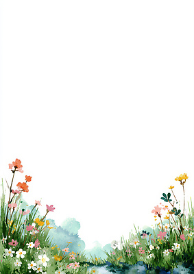 JPG 식물 꽃 컬러 일러스트 자연 생명 풍경 초록색 햇빛 환경 정원 봄 들꽃 성장 시골 뷰티풀 국내일러스트 AI일러스트 AI콘텐츠 계절 태양 생태계 파일형식