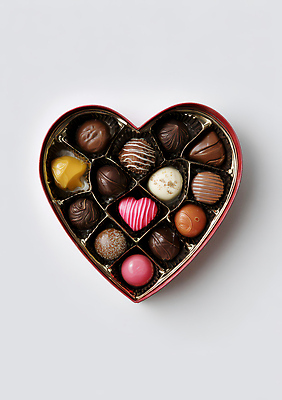 JPG 모양 편집이미지 기념일 컬러 디저트 발렌타인데이 선물 상자 과자 초콜릿 하트 달콤 맛 설탕 즐거움 편집실사 AI포토 AI콘텐츠 감정 음식 컨셉 데이이벤트 이벤트 CG 파일형식