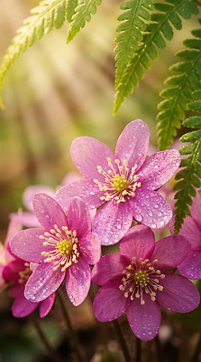 JPG 식물 편집이미지 꽃 분홍색 자연 생명 나뭇잎 풍경 햇빛 봄 습기 숲 이슬 수분_꽃가루 편집실사 AI포토 AI콘텐츠 계절 컬러 잎 태양 CG 생태계 파일형식