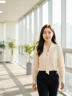 여자 비즈니스 모션 표정 사람 태양 작업 직장인 CG 파일형식 AI포토 사무실 복도 걷기 햇빛 창문 식물 회사 업무 모던 밝음 공간 미소 모델 편집이미지 편집실사 JPG 의료성형뷰티 비즈니스우먼 AI콘텐츠 AI인물포토
