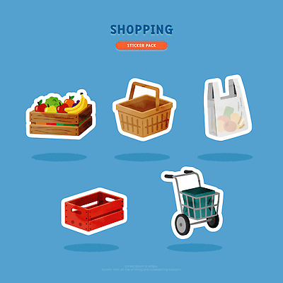 무늬 봉투 쇼핑 상자 바구니 상점 파일형식 벡터 스티커 과일 채소 나무상자 비닐봉투 장바구니 디자인 컬러 아이템 패턴 소비 마트 장보기 음식 오브젝트 도안 캐릭터 패키지 일러스트 국내일러스트 AI파일