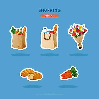 식물 직업 음식 쇼핑 바구니 파일형식 벡터 스티커 빵 꽃 과일 채소 장바구니 장보기 쇼핑몰 상품 시장 건강식 종업원 구매 고객 가격 판매 일러스트 국내일러스트 AI파일