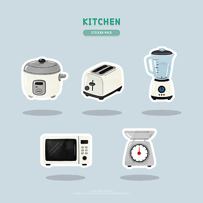 생활용품 저울 가전제품 레인지 준비 파일형식 벡터 주방 스티커 전기밥솥 토스트기 믹서 전자레인지 주방저울 주방용품 식사준비 일러스트 국내일러스트 AI파일