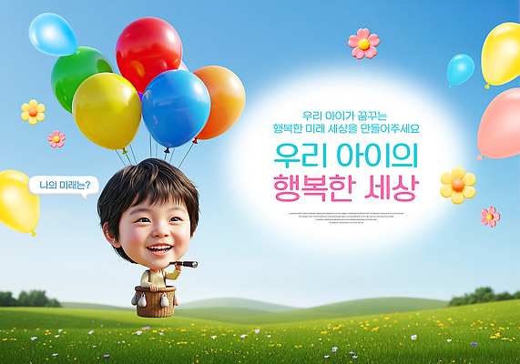 PSD 편집이미지 꽃 행복 어린이 컬러 상상 놀이 미래 웃음 세계 장난감 꿈 자유 즐거움 풍선 이미지편집 식물 감정 컨셉 표정 사람 파일형식