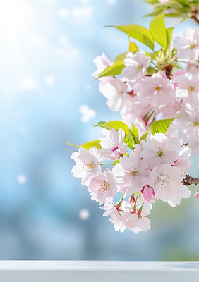 JPG 나무 식물 편집이미지 꽃잎 꽃 분홍색 컬러 잎 자연 풍경 햇빛 봄 벚꽃 뷰티풀 편집실사 AI컴퓨터그래픽 AI콘텐츠 계절 태양 CG 생태계 파일형식