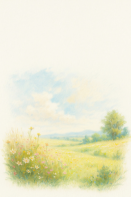 식물 계절 꽃 농업 모션 휴식 태양 그림 생태계 파일형식 초원 하늘 산 풍경 자연 컬러 햇빛 여름 환경 밭 동산 관찰 산책 풍경화 국내일러스트 일러스트 JPG 꽃밭 봄