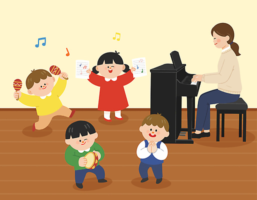 어린이 악기 음악 포즈 연주 음표 일러스트 학교 모션 놀이 수업 협력 타악기 소리 유치원 춤 피아노 즐거움 리듬 마림바 클래스 국내일러스트 AI파일 기호 교육 감정 문화예술 사람 건반악기 파일형식 벡터
