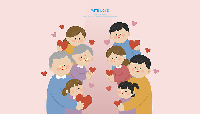 할아버지 행복 할머니 어린이 일러스트 가족 함께함 따뜻함 사랑 웃음 기쁨 모임 마음 표현 시간 손주 이미지 세대 순간 국내일러스트 AI파일 여자 노년 남자 감정 컨셉 관계 표정 사람 파일형식 벡터