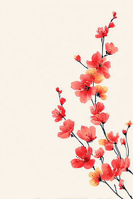 식물 계절 꽃 컬러 생태계 파일형식 빨간색 주황색 자연 백그라운드 생명 뷰티풀 화초 디자인 세련 예술 봄 조화 잎 꽃잎 그래픽 국내일러스트 일러스트 JPG