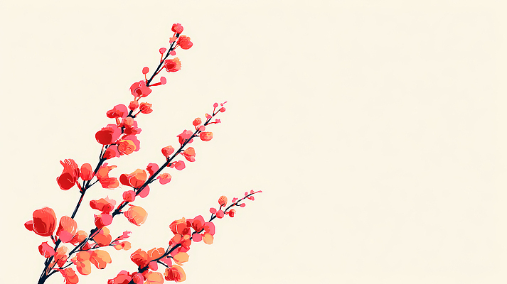 JPG 나무 식물 디자인 꽃잎 예술 줄기 컬러 백그라운드 일러스트 자연 생명 장식 봄 성장 꽃봉오리 단순화된 뷰티풀 국내일러스트 AI일러스트 AI콘텐츠 계절 꽃 생태계 파일형식