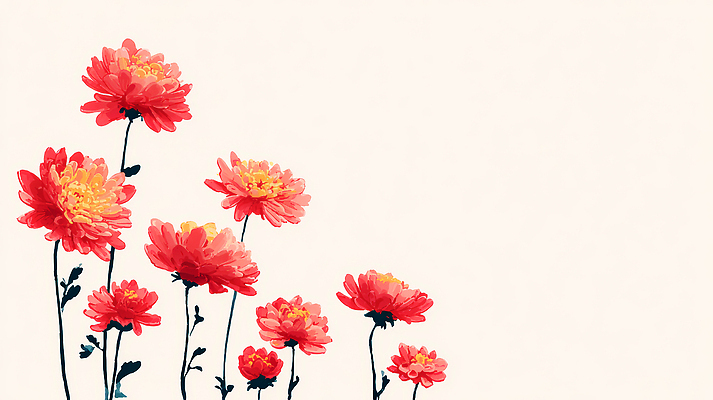 JPG 식물 꽃 화초 줄기 컬러 일러스트 자연 날씨 빨간색 여름 환경 정원 봄 꽃집 원예 꽃가루 화사함 뷰티풀 국내일러스트 AI일러스트 AI콘텐츠 계절 컨셉 취미 상점 가루 생태계 파일형식