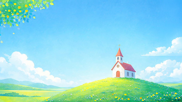 계절 건축 종교 컨셉 풍경 태양 야외활동 생태계 파일형식 탑뷰 언덕 초원 햇빛 자연 백그라운드 평화 여름 소풍 방문 건축물 기독교 전경 국내일러스트 일러스트 JPG